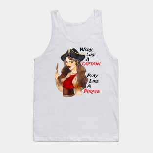 Female Pirate Work Like a Captain Tank Top